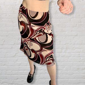 Swirl knee length skirt